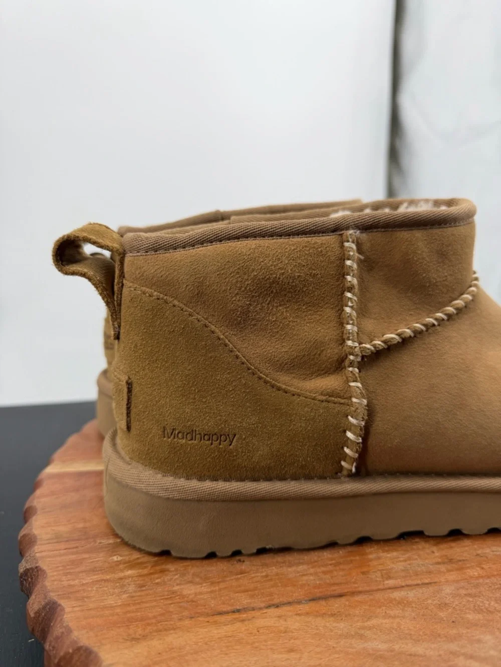 UGG x Madhappy Classic Ultra Mini Chestnut Fur Boots Womens Size 11 1146332